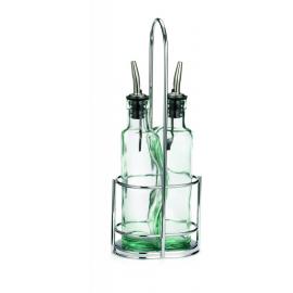 Oil & Vinegar Set With Porer Tops and Stand - Gemelli - 2x25.1cl (8.5oz)