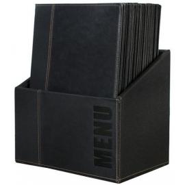 Menu Holder - Contemporary Style - 4 Page - Black - Box of 20 - A4