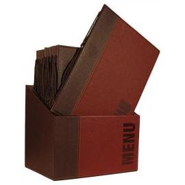 Menu Holder - Contemporary Style - 4 Page - Wine Red - Box of 20 - A4