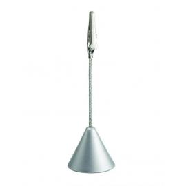 Table Number Stand -  Plastic Cone & Clip - Silver - 10cm (4&quot;)