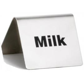 Milk - Tent Sign - Black on Stainless Steel - Tablecraft