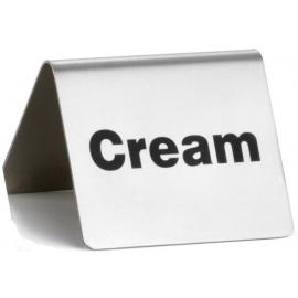 Cream - Tent Sign - Black on Stainless Steel