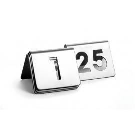 Table Numbers - Tent Sign  - 1 to 25 - Cut-Out Numbers - Stainless Steel