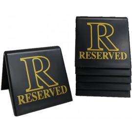 Reserved - Tent Sign -  Gold on Black - Styrene - Square - 5cm (2&quot;)