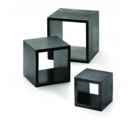 Buffet Riser Set - Cubes - 3 Piece - Black Stained Wood