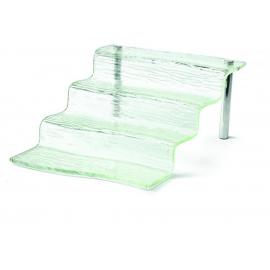 Buffet Riser - 4 Step Waterfall - Acrylic - Cristal - 38.5cm (15.2&quot;)