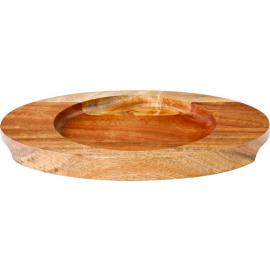 Oval Serving Board - Round Indent - Acacia Wood - for Wok Code NMU150 - 22cm (8.5&#39;&#39;)