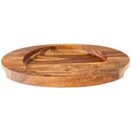 Oval Serving Board - Round Indent - Acacia Wood - 25cm (10&#39;&#39;)