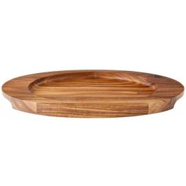 Oval Serving Board - Round Indent - Acacia Wood - 30.5cm (12&#39;&#39;)