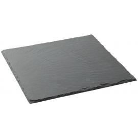 Square Plate - Deep - Natural &#39;Chipped&#39; Edge - Slate - 28cm (11&quot;)