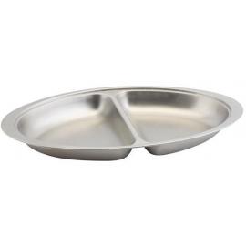 Banqueting Dish - 2 Division - Oval - Stainless Steel - 50cm (20&quot;)