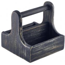 Table Caddy - Tool Box - Acacia Wood - Small - Black