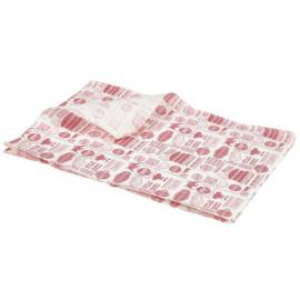 Greaseproof Paper - Oblong Sheets - Steak House Design - Red on White - 35cm (13.8&quot;)