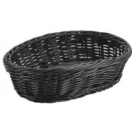 Oval Basket - Woven - Polywicker - Black - 22.5cm (9&quot;)