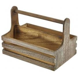 Table Caddy - Rustic Acacia Wood - Large