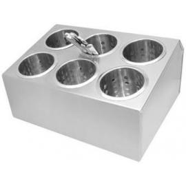 Cutlery Holder - with 6 Cutlery Cylinders - Stainless Steel