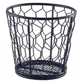 Round Basket - Wire - Black - 12cm (4.7&quot;)