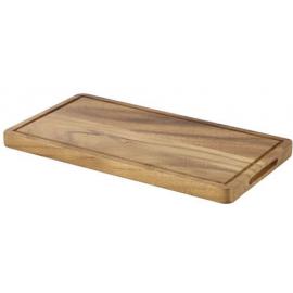 Serving Board with Juice Groove - Acacia Wood - Oblong - GN 1/3 - 32.5cm (12.8")