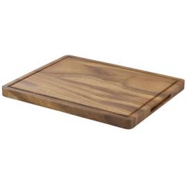 Serving Board with Juice Groove - Acacia Wood - Oblong - GN 1/2 - 32.5cm (12.8")