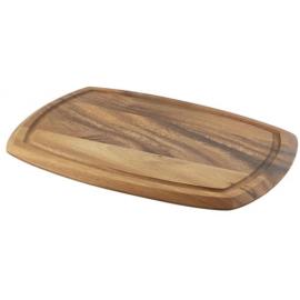 Serving Board with Juice Groove & Recess - Acacia Wood - Oblong - 36cm (14.2&quot;)
