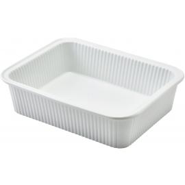 Dish - Fluted - Rectangular - Porcelain - 20.5cm (8.1&quot;)