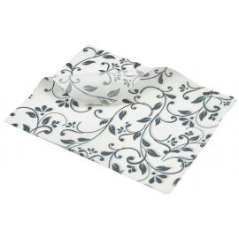 Greaseproof Paper - Oblong Sheets - Grey Floral Print - 25cm (9.8&quot;)