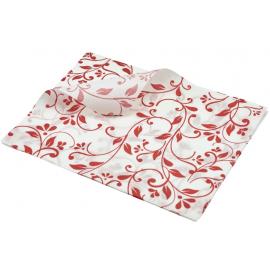 Greaseproof Paper - Oblong Sheets - Red Floral Print - 25cm (9.8&quot;)