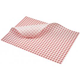 Greaseproof Paper - Oblong Sheets - Red Gingham Print - 35cm (13.8&quot;)