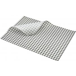 Greaseproof Paper - Oblong Sheets - Black Gingham Print - 35cm (13.8&quot;)