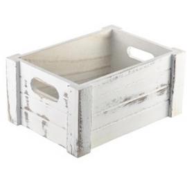 Wooden Crate - White Wash Finish - 22.8cm (8.9")