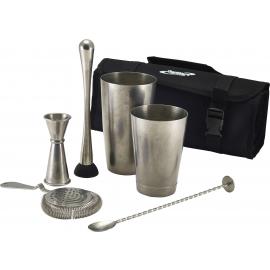 Cocktail Bar Kit - Stainless Steel  - Vintage - 7 Piece