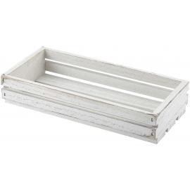 Wooden Crate - White Wash Finish - 25cm (9.8&quot;) - 5cm (2&quot;) Tall
