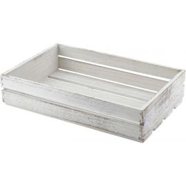 Wooden Crate - White Wash Finish - 35cm (13.8&quot;)