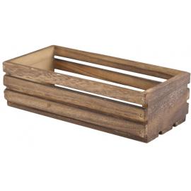 Wooden Crate - Dark Rustic Finish - 25cm (9.8&quot;) - 7.5cm (3&quot;) Tall