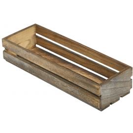Wooden Crate - Dark Rustic Finish - 34xcm (13.4&quot;) - 7cm (2.8&quot;) Tall