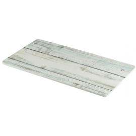 Platter - Rectangular - Melamine -  White Wash Wood Effect - GN 1/3