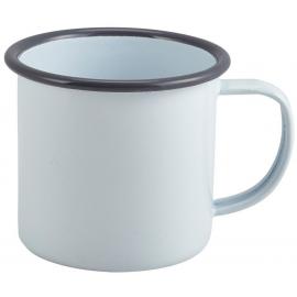 Beverage Mug - Enamel - White and Grey Rim - 36cl (12.5oz)