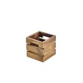 Wooden Crate - Natural - Acacia Wood - Cube - 12cm (4.7&quot;)