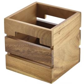 Wooden Crate - Natural - Acacia Wood - Cube - 15cm (6&quot;)