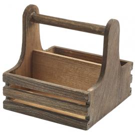 Table Caddy - Rustic Wood - Small