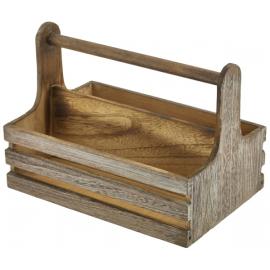 Table Caddy - Rustic Wood - Medium