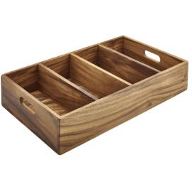 Cutlery Tray - 4 Compartment - Acacia Wood