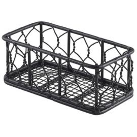 Wire Basket - Rectangular - Black - 14cm (5.5")