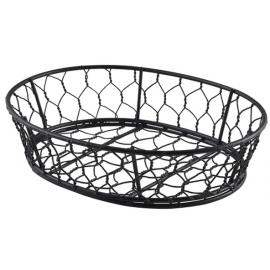Oval Basket - Wire - Black - Depth 6cm (2.4&quot;)