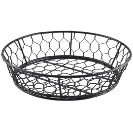 Round Basket - Wire - Black - 24cm (9.5&quot;)