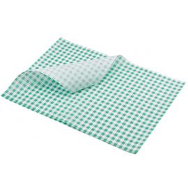 Greaseproof Paper - Oblong Sheets - Green Gingham Print - 35cm (13.8&quot;)