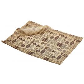 Greaseproof Paper - Oblong Sheets - Steak House Design - Brown - 35cm (13.8&quot;)