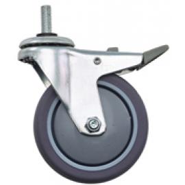 Spare Wheel With Brake - For 3 Tier Panelled Trolley