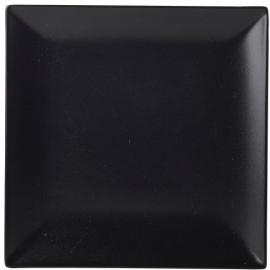 Square Plate - Stoneware - Luna - Black - 18cm (7&quot;)