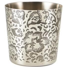 Serving Cup - Floral Design - Stainless Steel - 42cl (14.8oz)